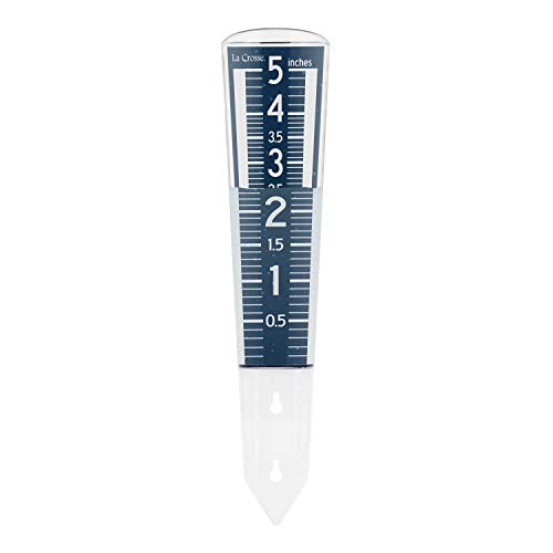La Crosse 704-1531B-INT Large Magnifying Easy Read 5-Inch Capacity Acrylic Rain Gauge in Navy Blue - color: Blue