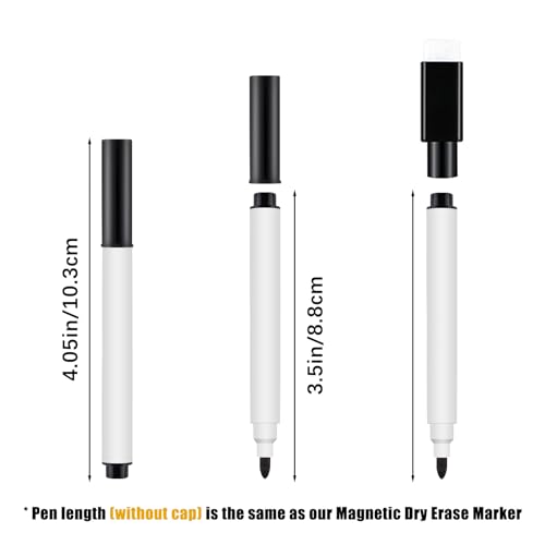 RETON 30 Pcs Dry Erase Markers, 4 Inch Mini Whiteboard Pens, White Board Marker with Fine Tip for Classroom, Office, Hospital, Factory, Board Games and Tutoring Sessions (30 Pcs, Without Magnetic) - size: 1 Count (Pack of 30)