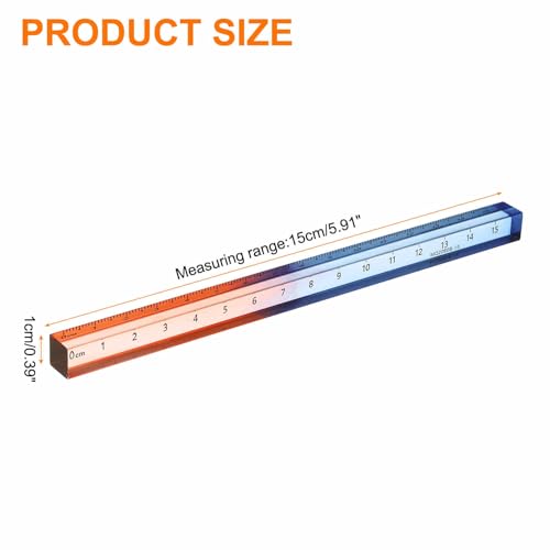 HARFINGTON Acrylic Clear Straight Rulers 15cm Metric,Blue-Orange - color: Blue-Oranger, size: 15cm
