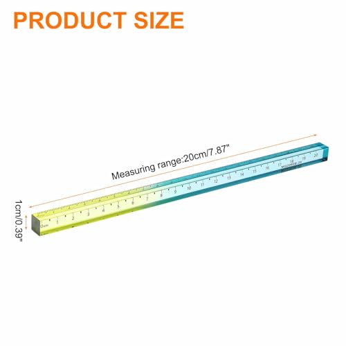 HARFINGTON Acrylic Clear Straight Rulers 20cm Metric,Blue Yellow - color: Blue Yellow, size: 20cm