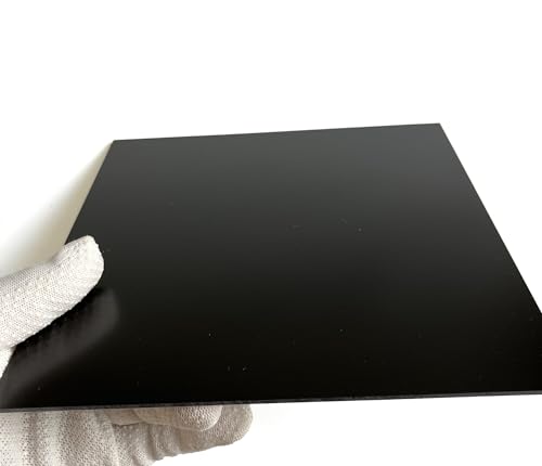 G10 Fiberglass Garolite 3D Printer Build Surface Plate Semi-Flexible Sheet 200mm/8(Black Color) - size: 200X200X2.0MM