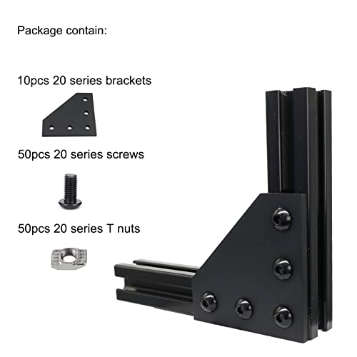 10Set 2020 Aluminum Extrusion Accessories Hardware L Corner Bracket - style: 5HL-10B