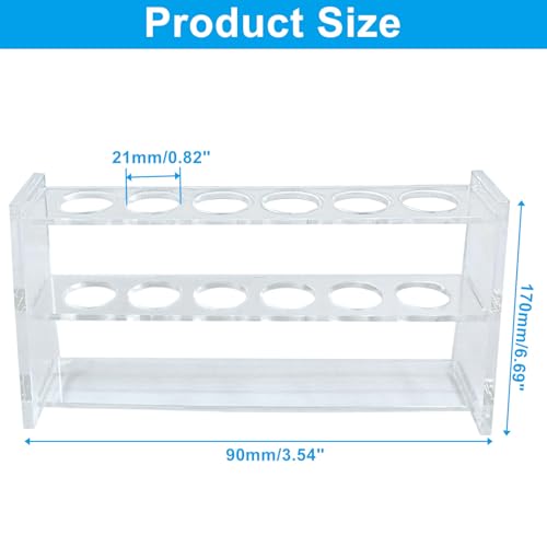 Acrylic Test Tube Rack, 21mm Diameter, 6 Holes - size: 21mm Diameter for 25ml Tubes