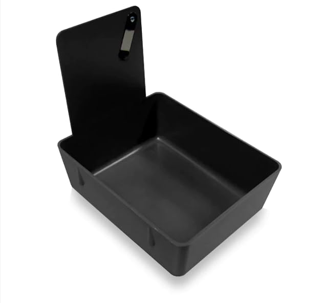 4/Pk Dental Lab Pan Medium Plastic Dental Medical Pro Lab Working Pan with Stainless Steel Clip (Black) - color: Black
