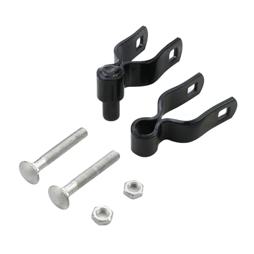 Heavy Duty Chain Link Gate Latch, 1-1/4" Female & Male Hinge, 2Set - color: Black