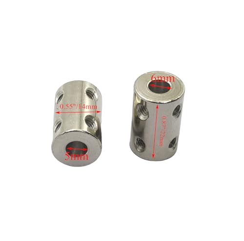 5Pcs 5mm to 6mm Bore Rigid Coupling Set,Steel Rigid Motor Shaft Coupler Adapter with Screws for CNC Machine 3D Printer RC Motor Accessories and DIY - size: 5mm to 6mm