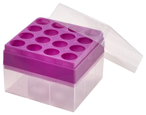 Caplugs Evergreen 240-6650-K3D, RSB Series, Centrifuge Tube Storage Boxes, 2 Pack, for use with 50 mL (1.7 oz.) Centrifuge Tubes, 16 Places, Polypropylene, Fuchsia, Medical, Labware - color: Fuchsia