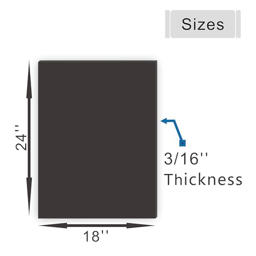 Black Foam Board 18 x 24 in, ZXUNLIEH 12 Pack Foam Core Board, 3/16'' Thick - size: 18x24''