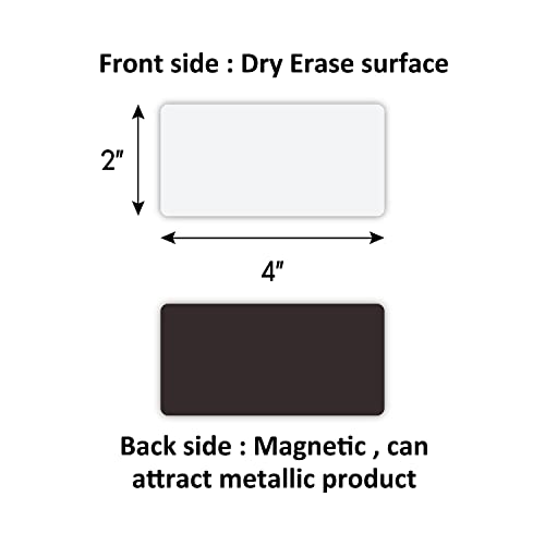 Dry Erase Magnetic Labels 4x2 Inch White, Reusable Magnetic Dry Erase Labels for Classroom Office Whiteboards,Pack of 40 - color: White, size: 4 x 2 Inch
