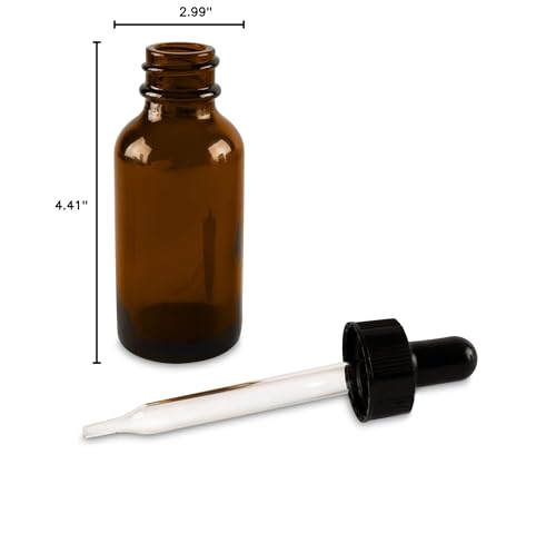 Super Z Outlet 1oz Glass Bottles with Glass Eye Dropper Dispenser for Essential Oils, Kitchen Tools, Chemistry Lab Chemicals, Colognes & Perfumes (6 Pack) (Cobalt Blue) (Brown) - color: Brown