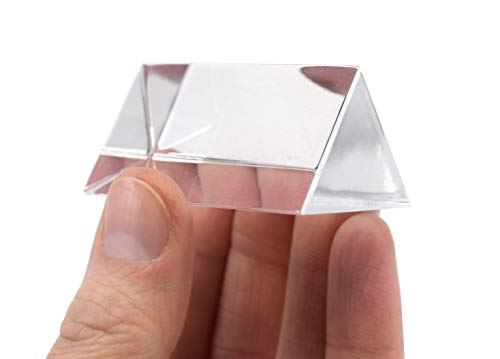 EISCO Equilateral Prism, 2" (50mm) Length, 1" (25mm) Faces - Triangular - Polished Acrylic - Excellent for Physics, Light Refraction & Wavelength Experiments, Photography