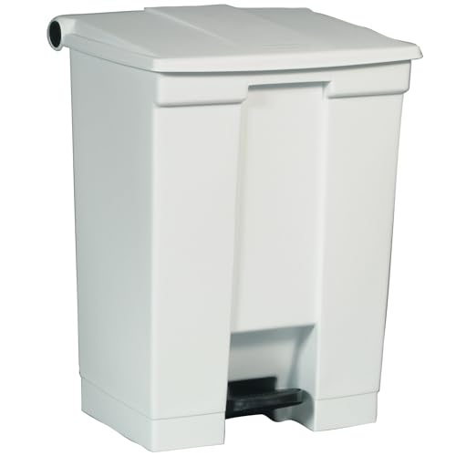 Rubbermaid Commercial Products Legacy Step-On Trash Can, 18-Gallon, White, Hands-Free Garbage Can for Medical Waste in Hospitals/Lab/Emergency/Patient Rooms - color: White, size: 18 gallon