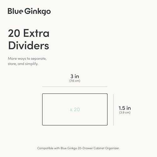 Blue Ginkgo 20-Drawer Cabinet Dividers, 20-Pack - color: Clear, size: 20 Drawer