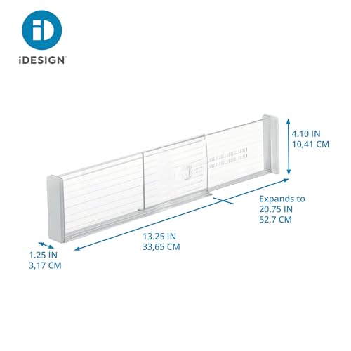 iDesign Linus Collection Plastic Adjustable Deep Drawer Divider