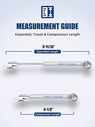 OTUAYAUTO 10 Inch Gas Strut - 100N/22.5Lb Universal Lift Support with Mounting Brackets- for Lid Support Chest, Tool Box, Hydraulic Spring, Toy Box Hinges, Cabinet Spring Opener (Pack of 4)
