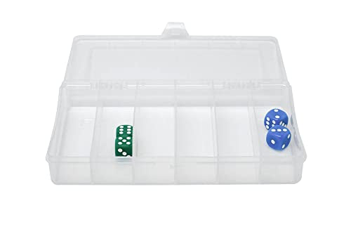 N N'icePackaging - 2 Qty - 6 Bin Plastic Storage Organizer & Tackle Box - Multi-Compartment - For Small collectibles/Screws/knick-knacks - 8 1/4" x 5" x 1 3/8" - color: 6 Bin - 8 1/4" x 5" x 1 3/8", size: 2 Qty