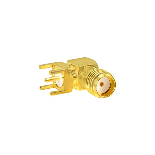 Superbat SMA Connectors Right Angle SMA Female PCB Edge Mount Connector Solder RF Coaxial Adapter 10pcs - color: Right Angle Connector