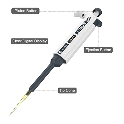 JOANLAB Micropipette 10-100ul Manual Adjustable Single Channel Pipettes High Accurate Lab Pipettes with 600pcs Pipette Tips - color: 10-100ul