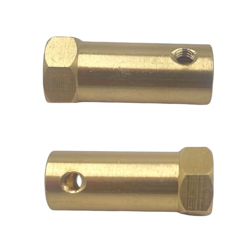 6Pcs Hex Coupler 4mm Bore Motor Hex Brass Shaft Coupling Flexible Connector for DC Motor Shaft, Robot, Model Car Tires Shaft - size: 4mm