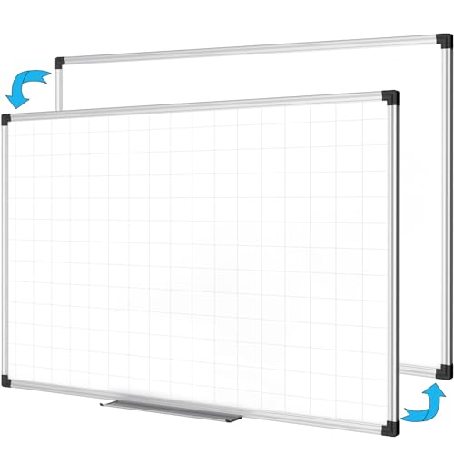 XBoard Magnetic Dry Erase Board with Grid Lines 48 x 36 Inches - size: 48"W x 34.8"H