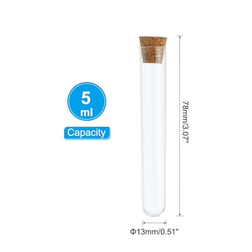 PATIKIL 5ml Test Tubes Set, 10pcs 3.07x0.51" PS Clear Round Bottom Test Tube Containers with Wood Stopper for Bead Party Candy Bath Salt Storage Scientific Experiment Plant Propagation - size: 5ml
