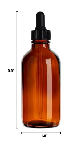 Juvale Amber Glass UV-Protected Amber Dark Glass Bottles with Droppers for Essential Oils & Travel Liquids - 4 Oz, 15-Pack, Apothecary Style - Leak-Proof Dropper Bottle Set with 6 Funnels