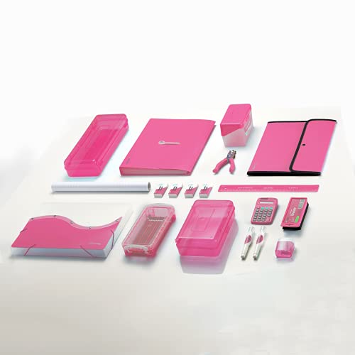 Flexible Ruler Pink, 12 in (30 cm) Soft Plastic Shatter Resistant Straight Edge Ruler, Bendable Kids & Adults Ruler w/Inches & Metrics Also Available in Blue, Purple, Red, Grey, Green, 1 Pc –By Enday - color: Pink