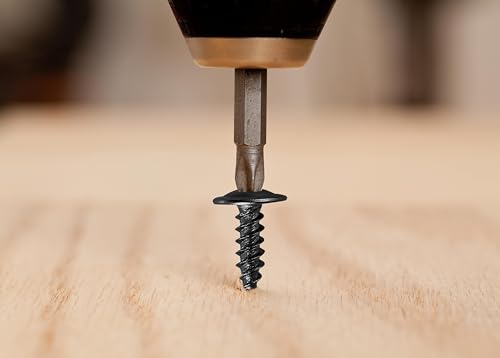 Wensilon(500 pcs)#4×3/4" Phillips Truss Head Wood Screws Black Galvanizing Quick Metal Self Tapping. - color: Black, size: #4×3/4"