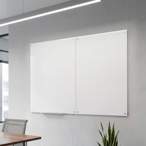 VEVOR Glass Dry Erase Board 72 x 48 in White Magnetic Whiteboard - color: White, size: 72"W x 48"H