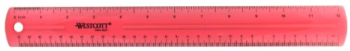 Westcott Jeweltone Plastic Ruler, 12-Inch, Pink (16022) - color: Pink, style: Jeweltone