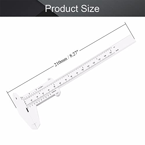 Utoolmart Plastic Vernier Caliper, 150mm Mini Vernier Eyebrow Ruler, Double Scale Plastic Microblading Holder Manual Tool, for Eyebrow Stencil Makeup, Jewelry Measuring, White - color: 1pcs