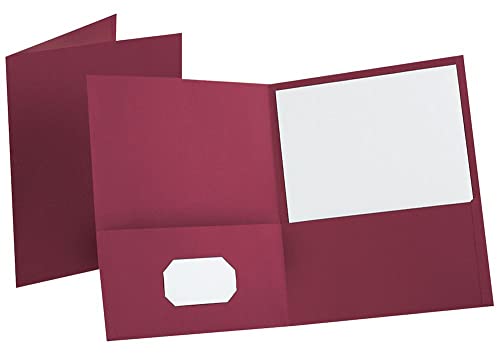 Oxford Two Pocket Folders, Textured Paper, Burgundy, For School, Home, and Office, Letter Size, 25 Per Box (57557) - color: Burgundy, size: 25 Count (Pack of 1)