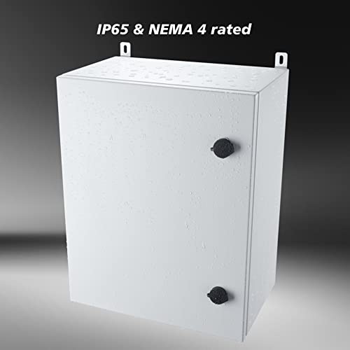 IP65 Weatherproof Metal Box Wall-Mounted Electronic Equipment Enclosure Box with Mounting Plate and Wall Bracket (20'' x 16'' x 10'') - size: 20" x 16" x 10"