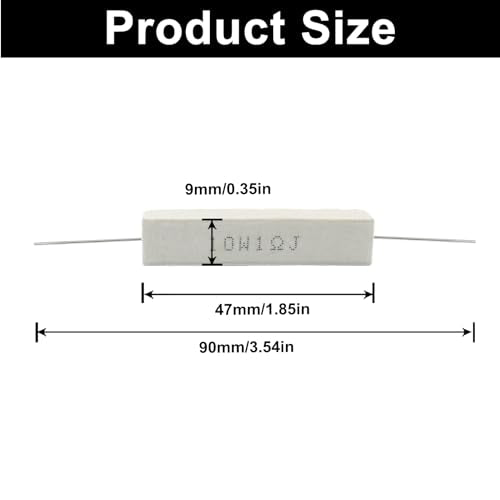 Waziaqoc 10W 1 Ohm Ceramic Resistor, 10PCS - style: 10W 1ΩJ
