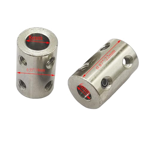 5Pcs 6mm to 8mm Bore Rigid Coupling Set,Steel Rigid Motor Shaft Coupler Adapter with Screws for CNC Machine 3D Printer RC Motor Accessories and DIY - size: 6mm to 8mm