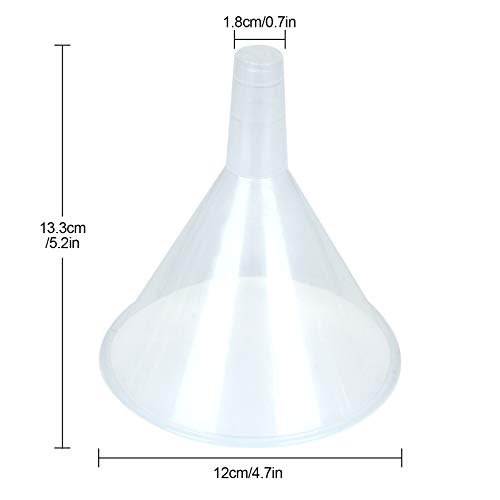 30 Pcs Plastic Funnels Set, 4.7 in Wide Mouth, Long Spout