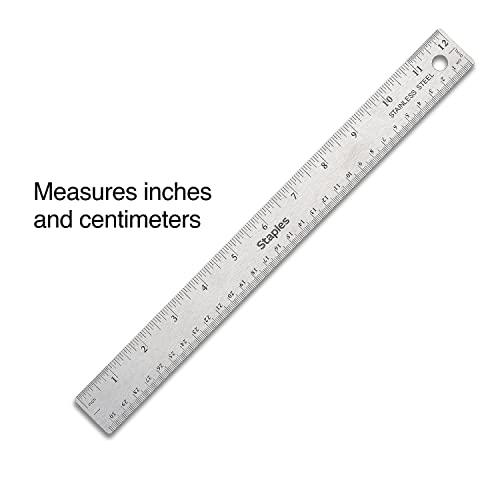 Staples 12 Inch Ruler, Imperial/Metric, Standard, Clear Plastic