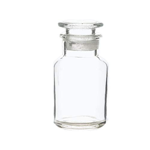 2Pcs 125ml Lab Glass Reagent Bottle,Wide Mouth,With/Glass Ground Stopper