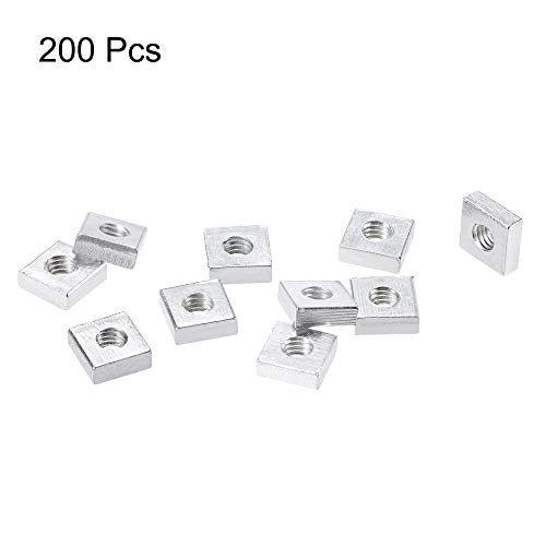uxcell Square Nuts, M4x8mmx3mm Zinc-Plated Metric Coarse Thread Assortment Kit, 200 Pcs - size: M4x8mmx3mm