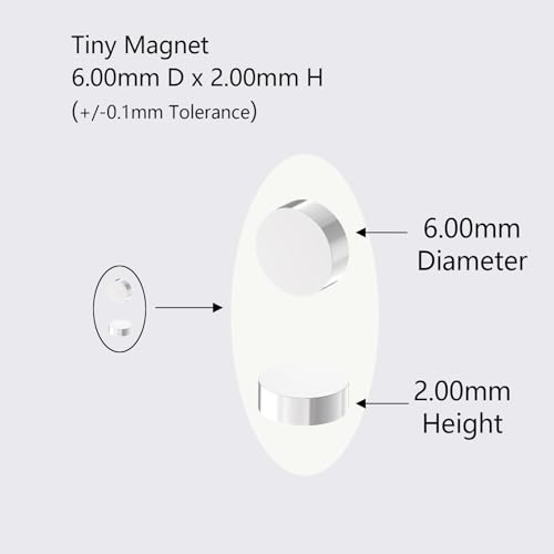N52-6x2mm Rare Earth Magnets-400 Pack, Round Small Rare Earth Magnets, Mini Refrigerator Neodymium Magnets Disc for Whiteboard Locker Fridge Crafts Dry Erase Board Cabinets - size: 6mm D x 2mm H