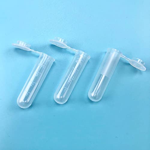 50 Pack 5ml Plastic Sample Vials, Test Tubes with lids, Vial Tube
