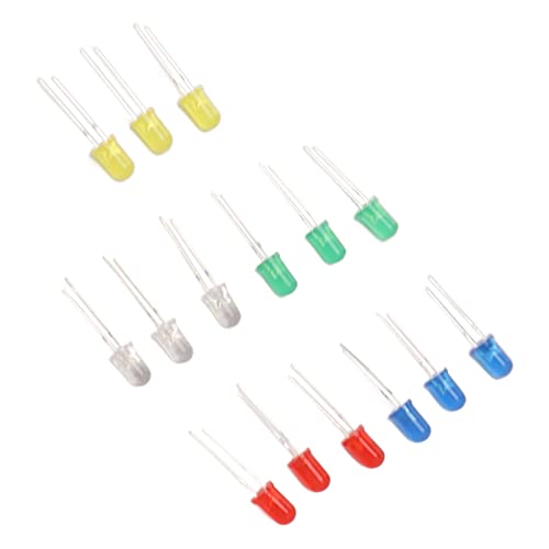 5mm LED Diodes Kit, Vibrant Multi-Color Assortment for DIY Electronics and Industrial Projects, 100pcs Red Green Yellow Blue White Light Emitting Diodes