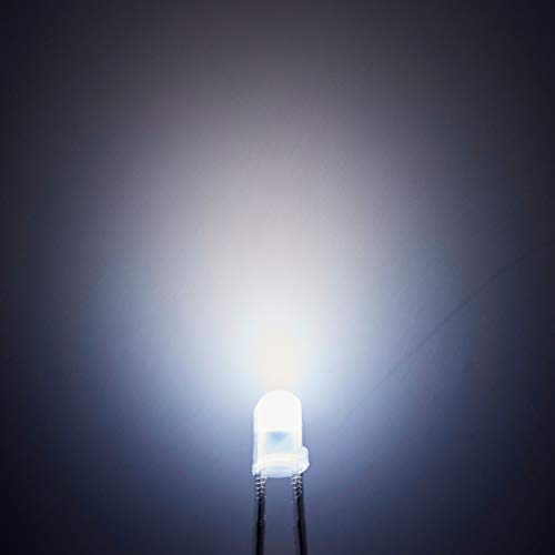 CHANZON 100 pcs 3mm White Diffused LED Diode Lights (DC 3V 20mA) - color: B) White-white (100pcs)