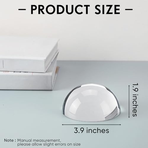 Jetec 1 Pack 3.9 Inch Half Sphere Magnifier 5X Dome Glass Paperweight