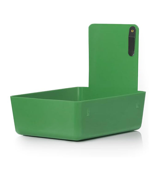 4/Pk Dental Lab Pan with Hanging Bar Strip Plastic Dental Medical Pro Lab Working Pans with Stainless Steel Clip for Notes (Green) - color: Green