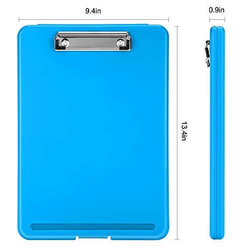 Sooez Clipboard with Storage, Plastic Nursing Clip Boards 8.5x11 - color: A-blue