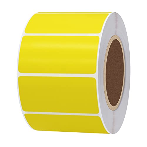 Hybsk 2x1 inch Color Direct Thermal Labels for Shipping, Barcodes, Address, Compatible with Rollo Label Printer & Zebra Desktop Printers (2"x1",Yellow) - color: 1 Roll Yellow, size: 2"x1"