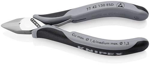 KNIPEX Tools 77 42 130 ESD Electronics Diagonal Cutters, ESD Handles, 5-1/4"