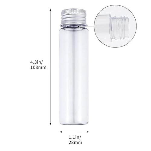 30pcs 50ml Plastic Test Tubes with Screw Caps 28x108mm Clear Candy Tubes