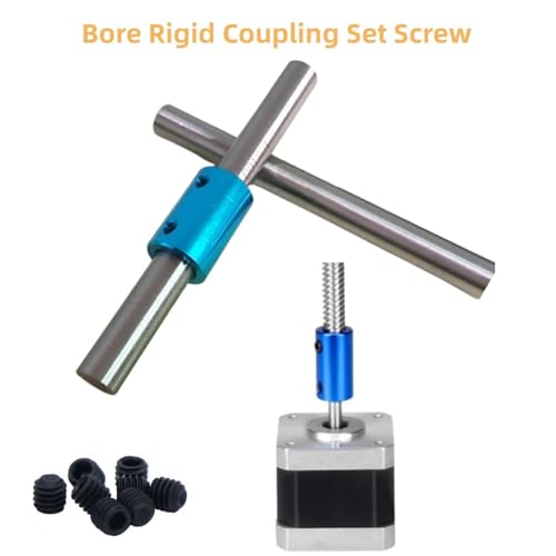 5PCS Rigid Coupling Set Screws, Shaft Coupler Connector Aluminum Alloy Shaft Joint with Screw & Wrench for for 3D Printer,DIY Robots, CNC Machine,Motor Accessories (4mm to 4mm) - size: 4mm to 4mm